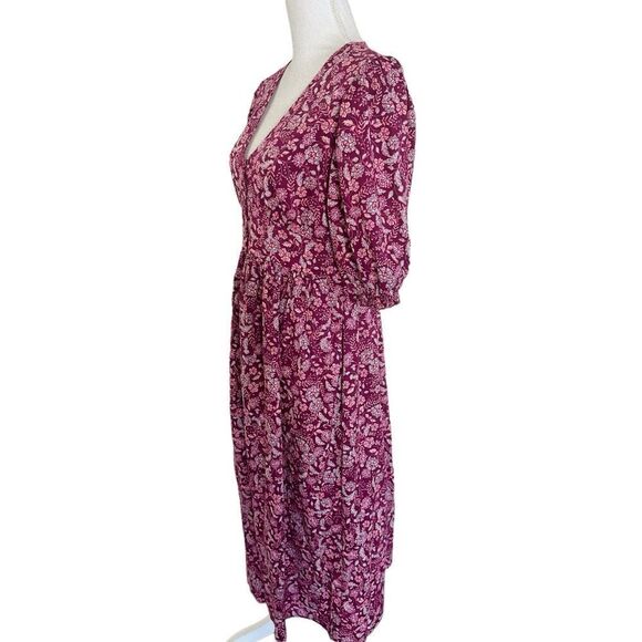 NWT Old Navy Womens Floral Print Midi Maxi Dress Puff Sleeve Size Small Prairie - Picture 2 of 6